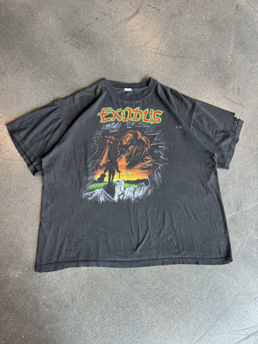 Vintage Bob Marley Exodus T-Shirt Distressed Fade… - image 1