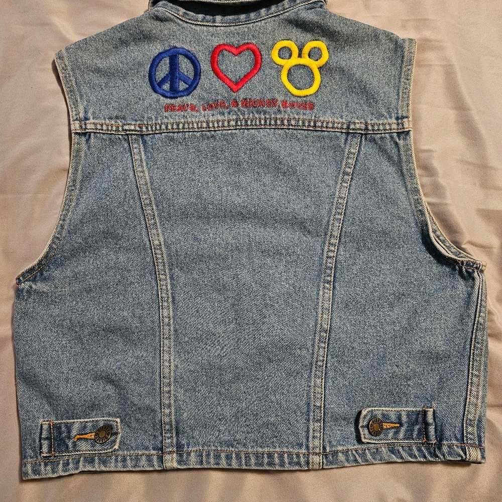 Vintage Disney Denim Vest * Peace Love & Mickey M… - image 2