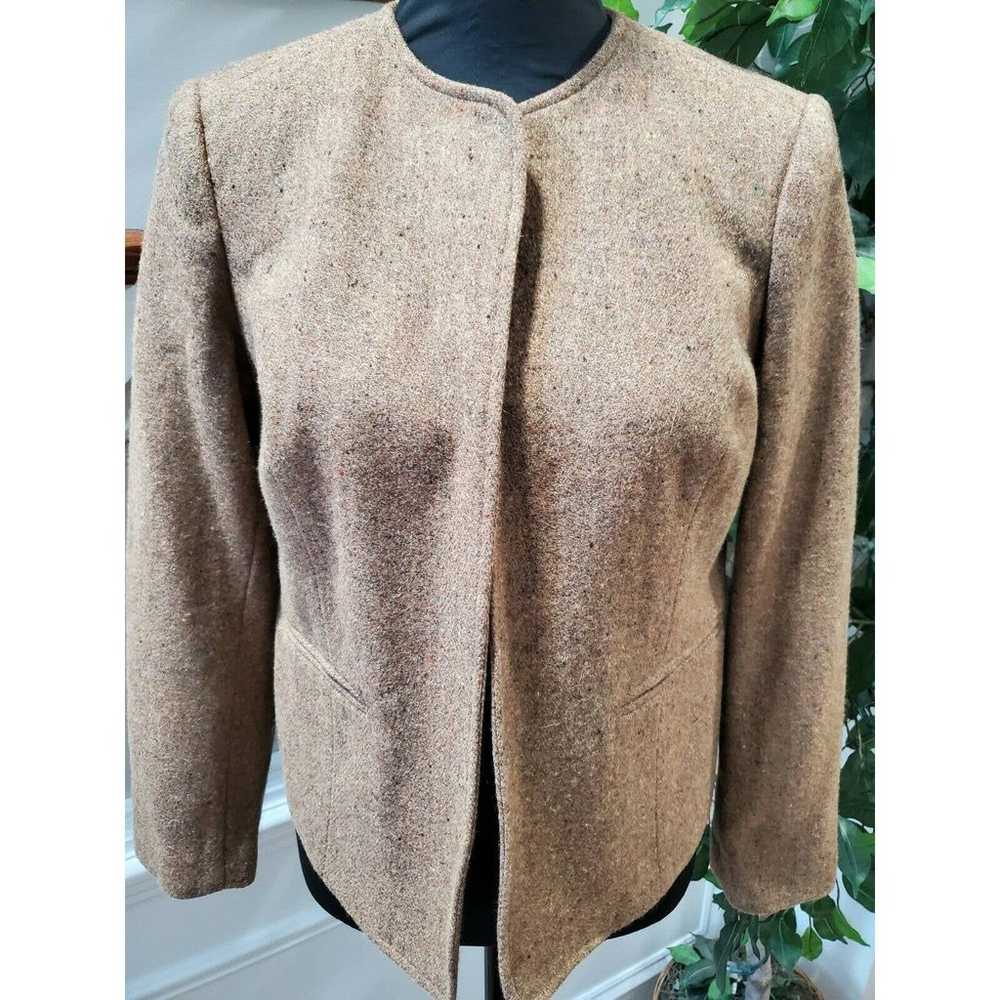 Vintage Orvis Women's Brown Wool Long Sleeve Slim… - image 2