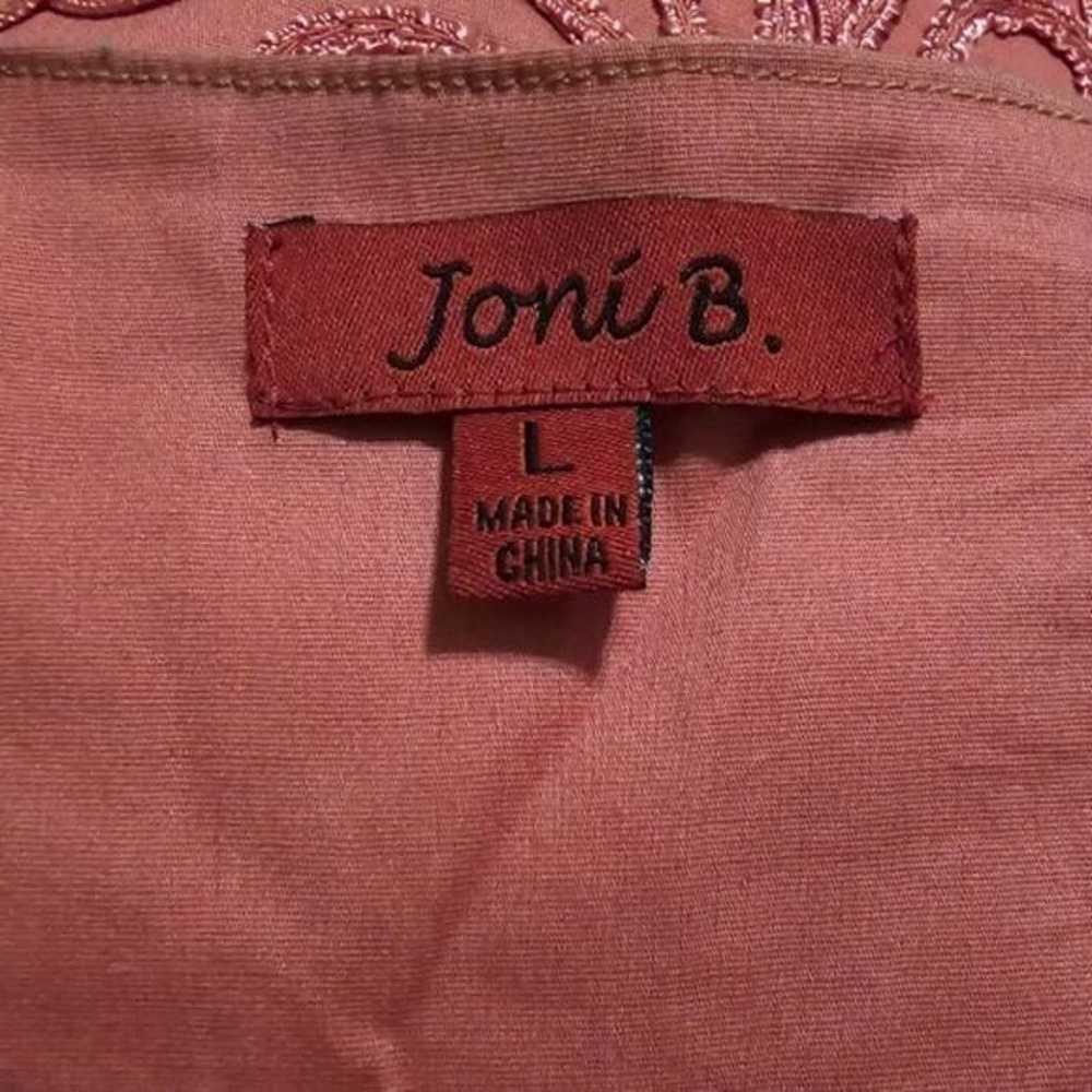 JONI B Vintage Coral Pink Mandarin Style Embroide… - image 6