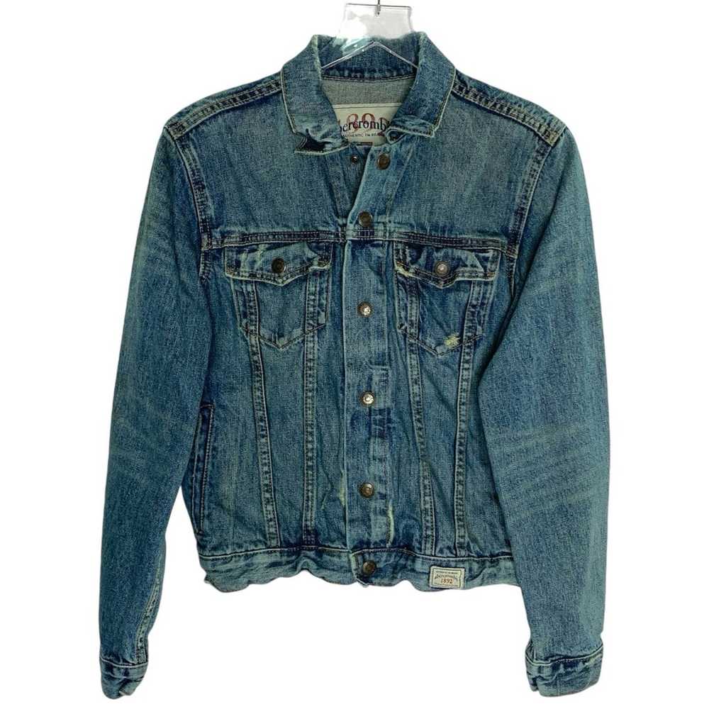 Abercrombie Fitch L Vintage Jean Jacket Distresse… - image 1