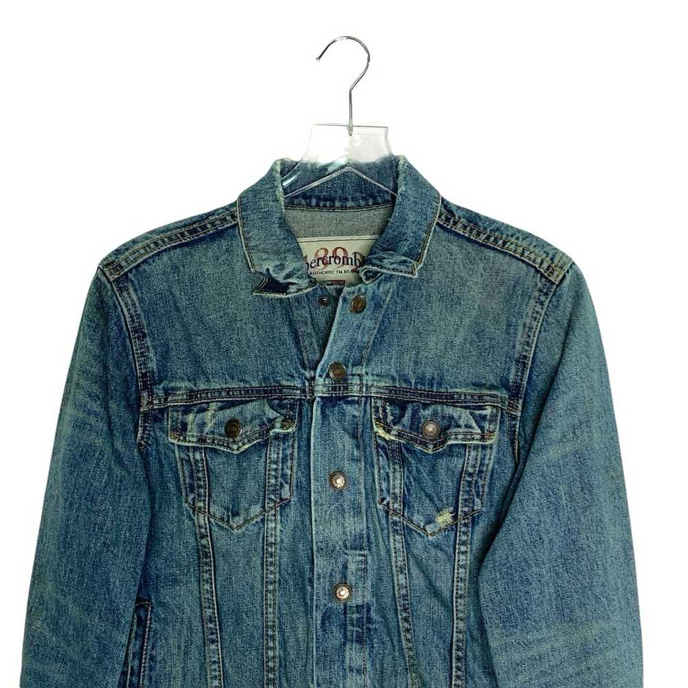 Abercrombie Fitch L Vintage Jean Jacket Distresse… - image 4