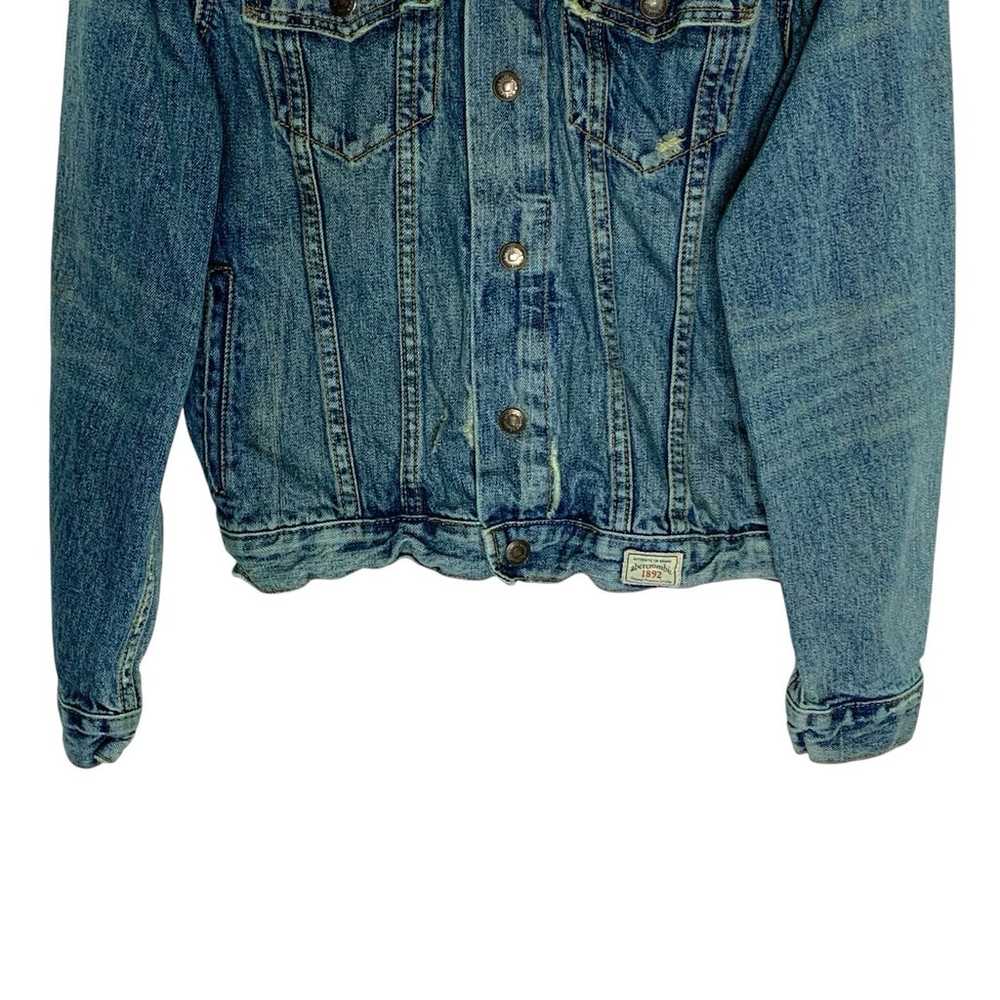 Abercrombie Fitch L Vintage Jean Jacket Distresse… - image 5