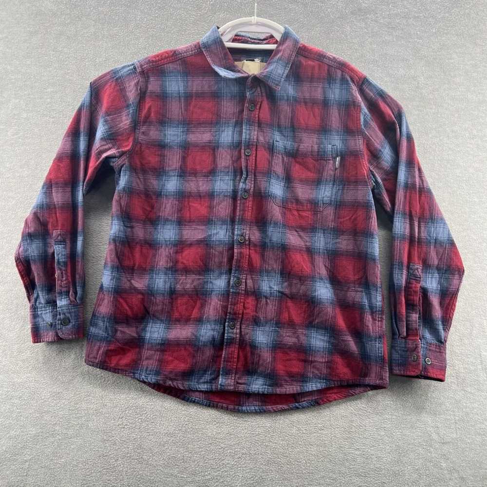 Eddie Bauer Authentic Red Plaid Flannel Shirt wit… - image 1