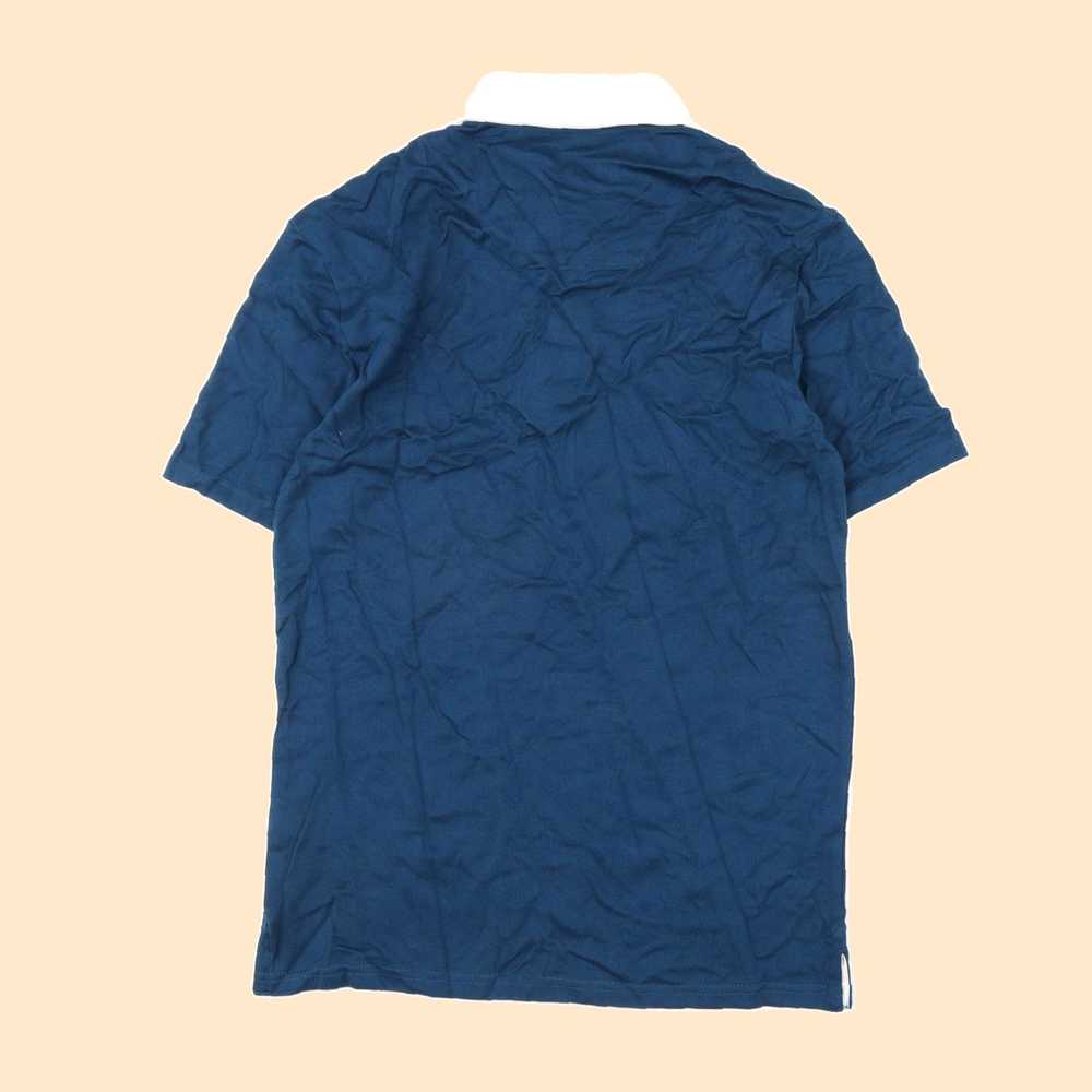 Vintage Authentic Mens Polo Shirt in Blue Hue Mad… - image 2