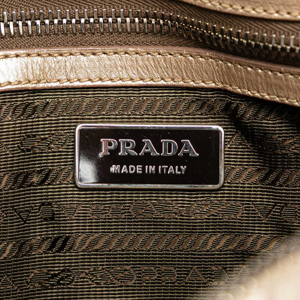 Gold Prada Nappa Gaufre Leather Satchel - image 6