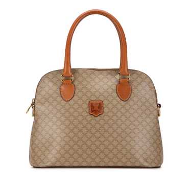 Beige Celine Macadam Dome Satchel