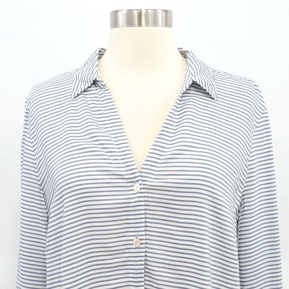 Vintage Striped Blue and White High Low Rayon Tun… - image 2