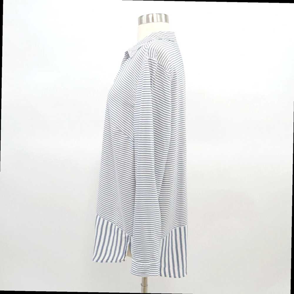 Vintage Striped Blue and White High Low Rayon Tun… - image 6