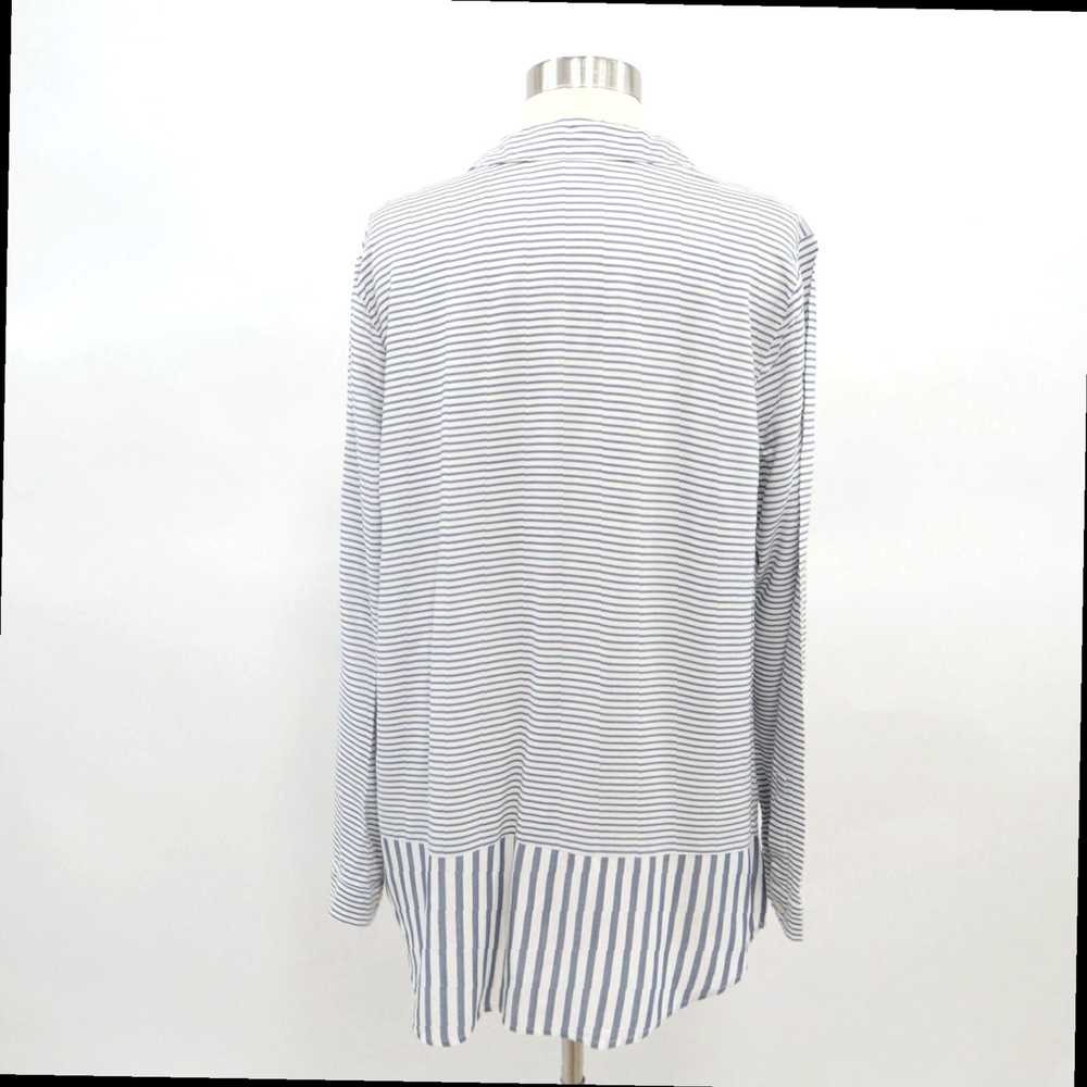 Vintage Striped Blue and White High Low Rayon Tun… - image 7