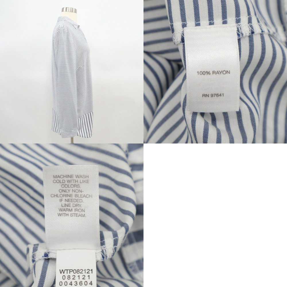 Vintage Striped Blue and White High Low Rayon Tun… - image 8