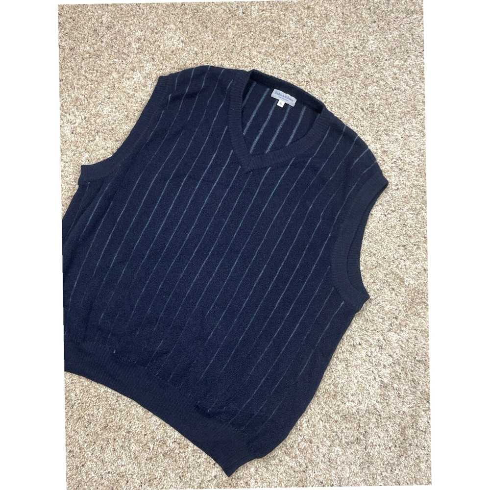 Vintage Bullock and Jones Mens Blue Striped Alpac… - image 2