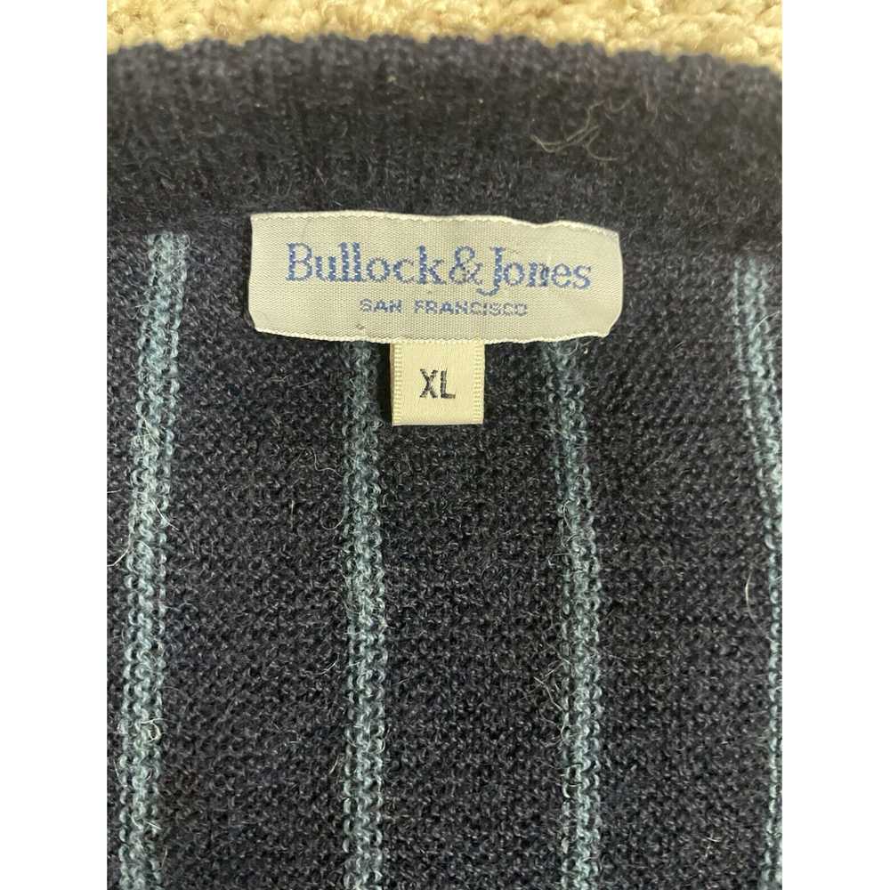 Vintage Bullock and Jones Mens Blue Striped Alpac… - image 4