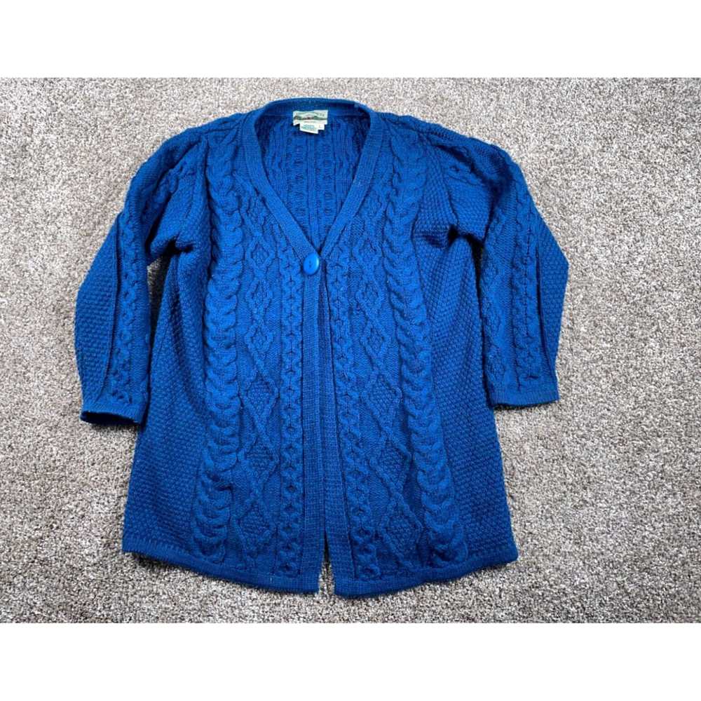 Vintage Cable Knit Blue Heavy Sweater Large Women… - image 1