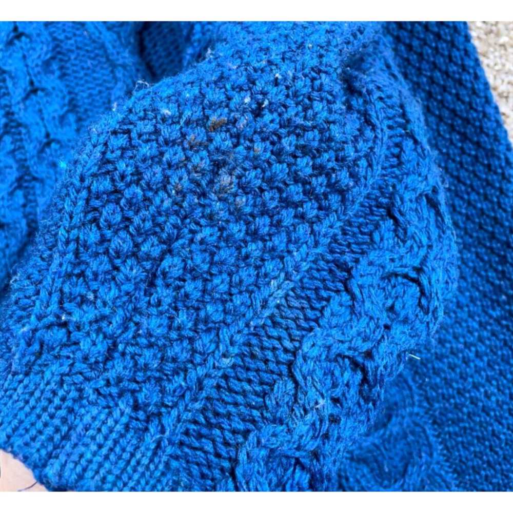 Vintage Cable Knit Blue Heavy Sweater Large Women… - image 4