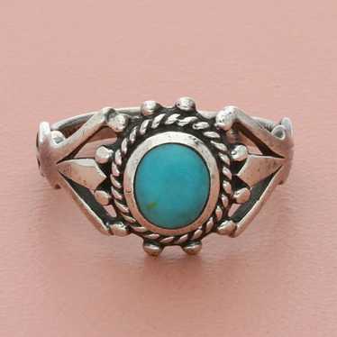 Sterling Silver sterling silver braided turquoise… - image 1