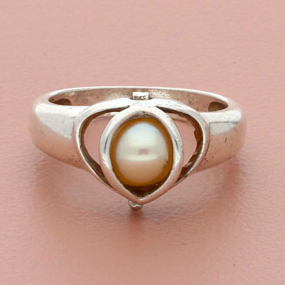 Sterling Silver sterling silver caged pearl stone… - image 1