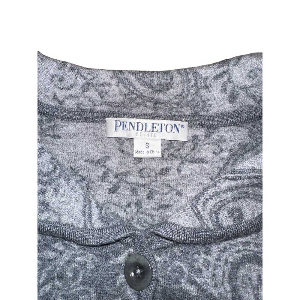 Vintage Pendleton Grey Paisley Floral Cardigan Si… - image 4