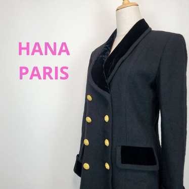 HANA PARIS (40) Pea coat with gold buttons, black.