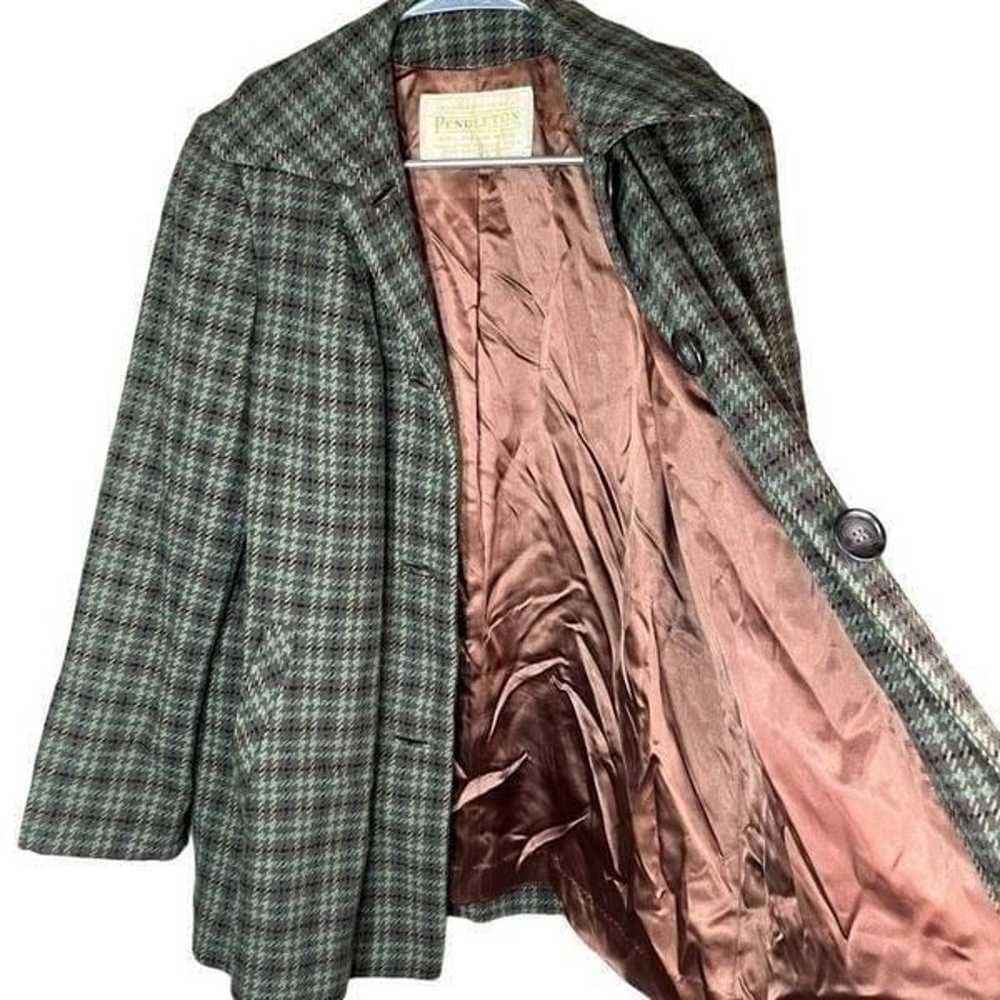 Vintage Pendleton 100% Virgin Wool plaid coat - image 9