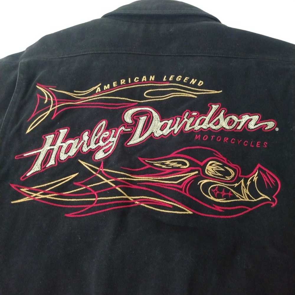 Womens Vintage Harley Davidson Embroidered Lined … - image 1