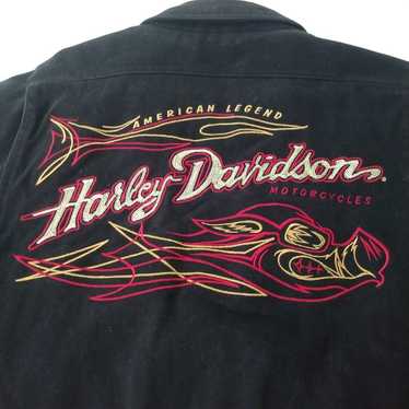 Womens Vintage Harley Davidson Embroidered Lined C