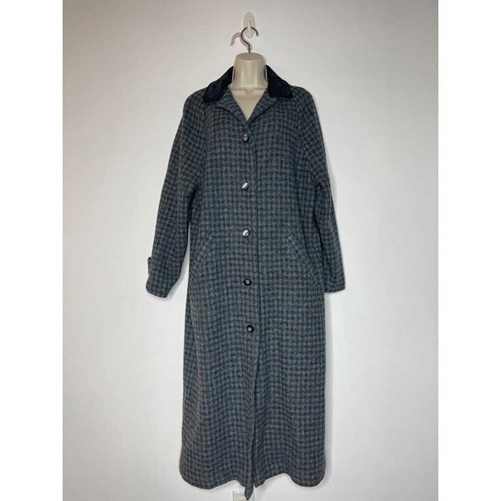 Vintage 1990’s L.L. Bean Blue Tweed Houndstooth P… - image 1