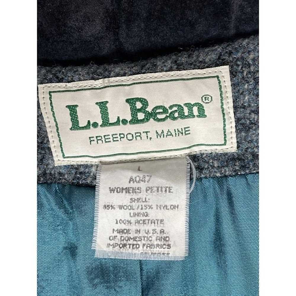 Vintage 1990’s L.L. Bean Blue Tweed Houndstooth P… - image 8