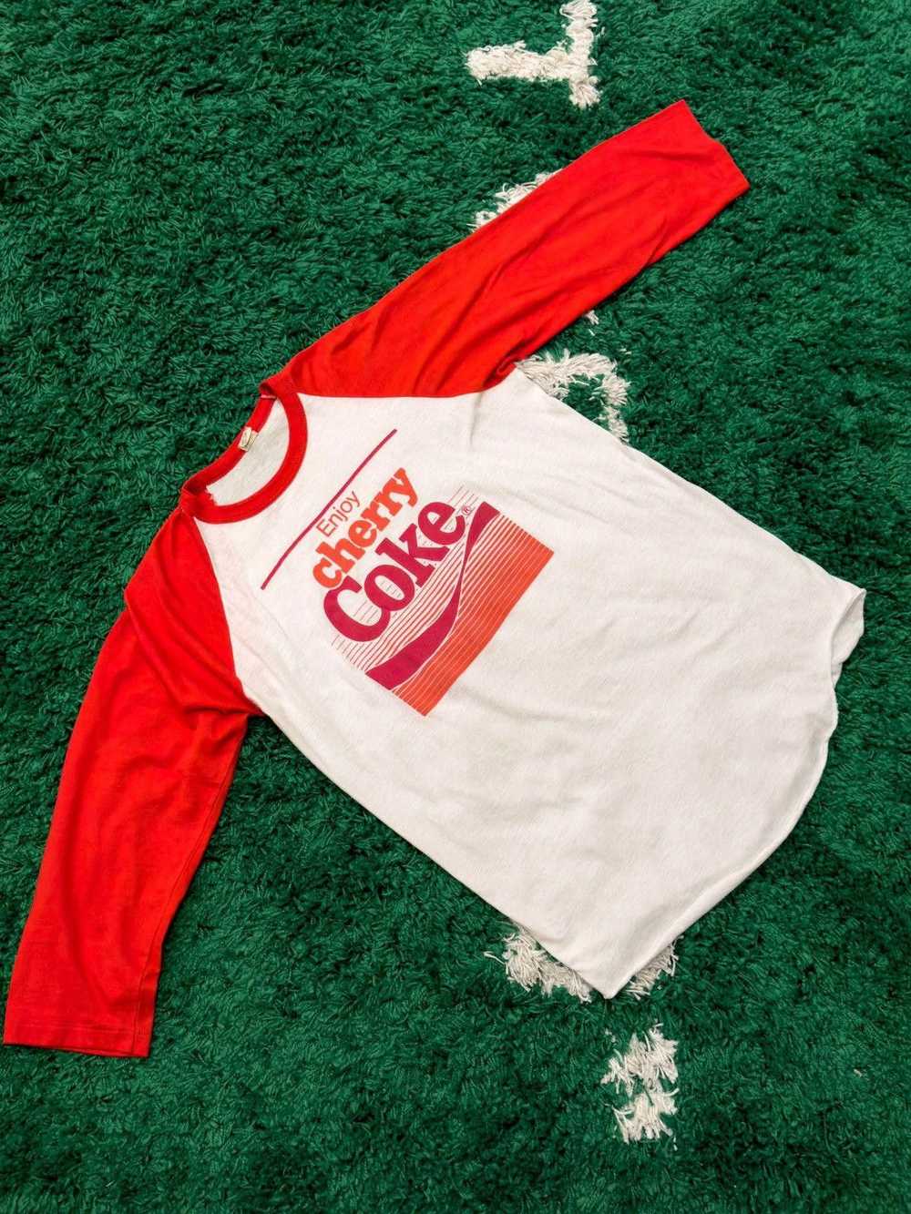 Designer Vintage Cherry Coke Longsleeve Baseball … - image 2