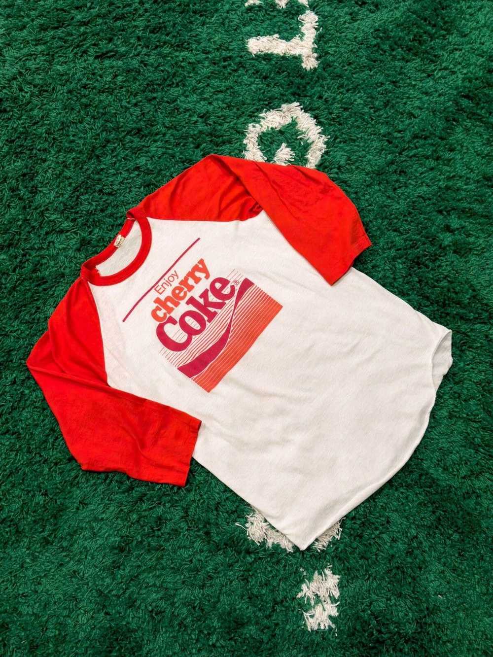 Designer Vintage Cherry Coke Longsleeve Baseball … - image 3