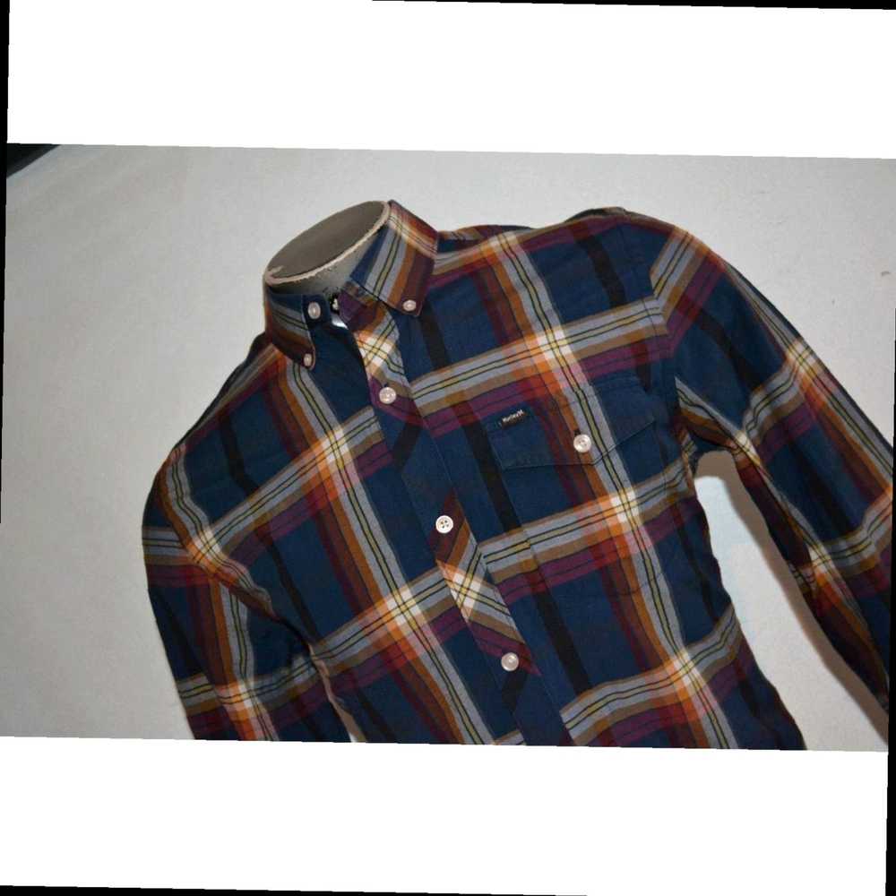 Hurley Classic Blue Plaid Cotton Medium Size Mens… - image 1