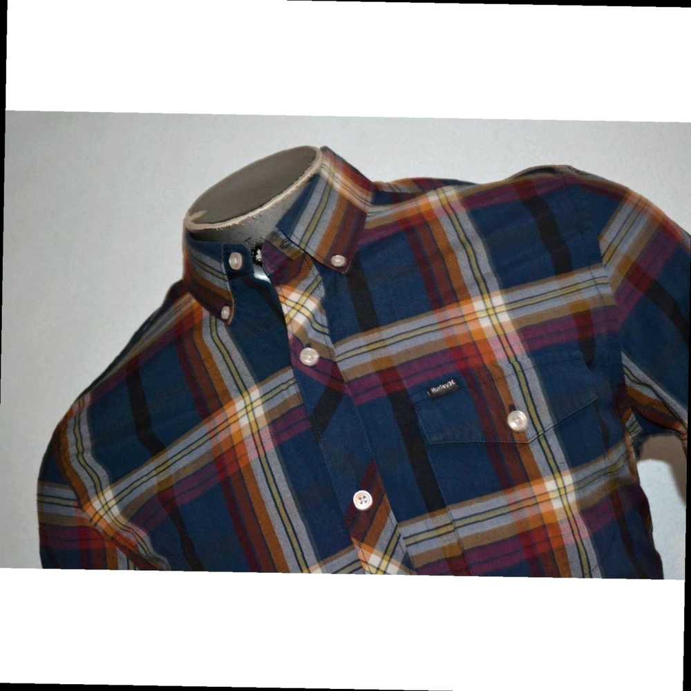 Hurley Classic Blue Plaid Cotton Medium Size Mens… - image 2