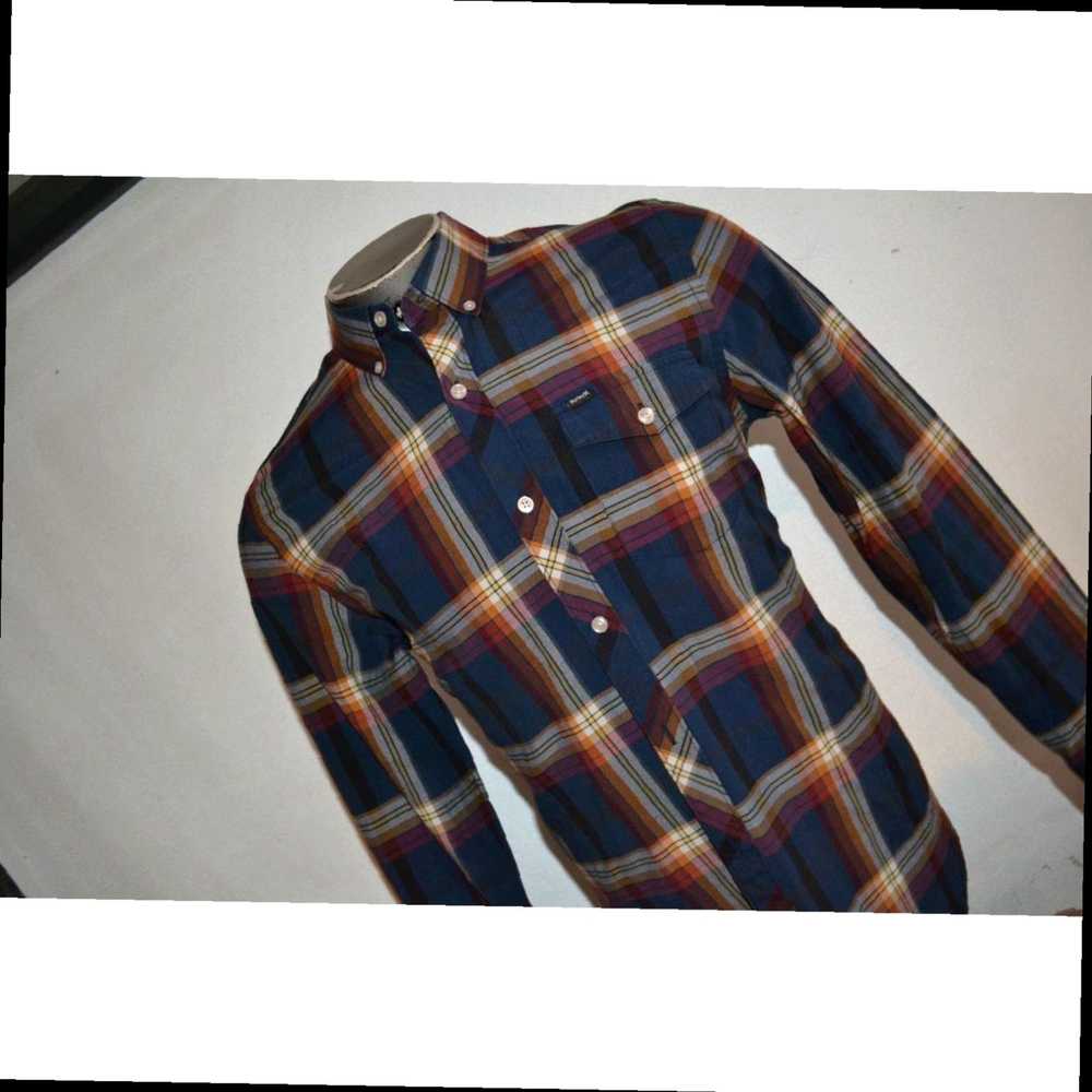 Hurley Classic Blue Plaid Cotton Medium Size Mens… - image 3