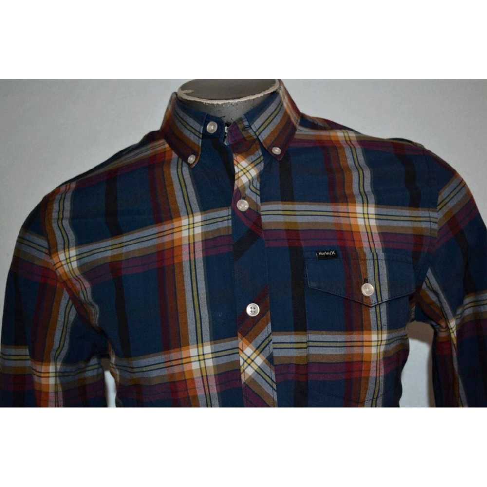 Hurley Classic Blue Plaid Cotton Medium Size Mens… - image 5