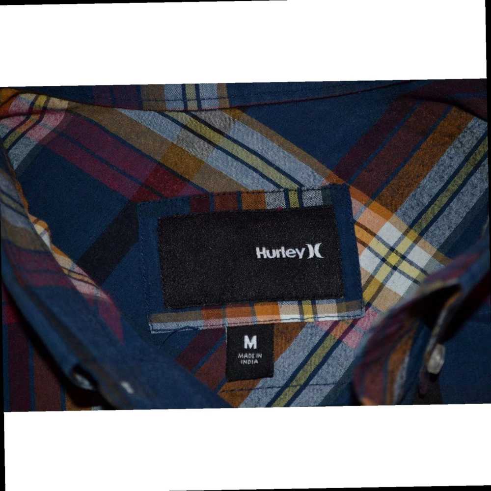 Hurley Classic Blue Plaid Cotton Medium Size Mens… - image 6