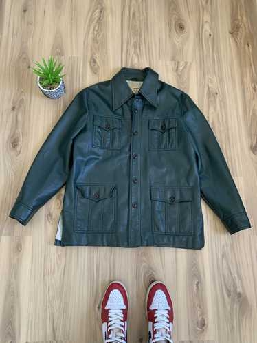 Vintage Green Faux Leather Jacket