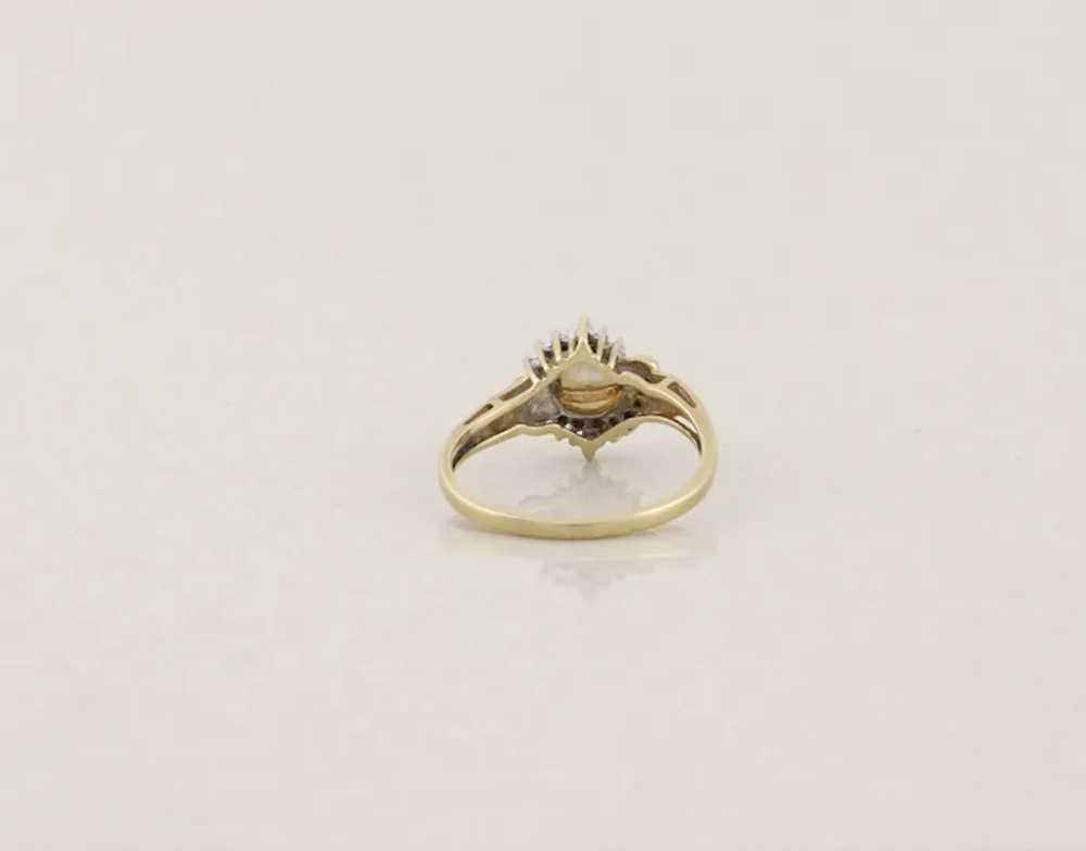 10k Yellow Gold Freshwater Pearl & Diamond Ring S… - image 7