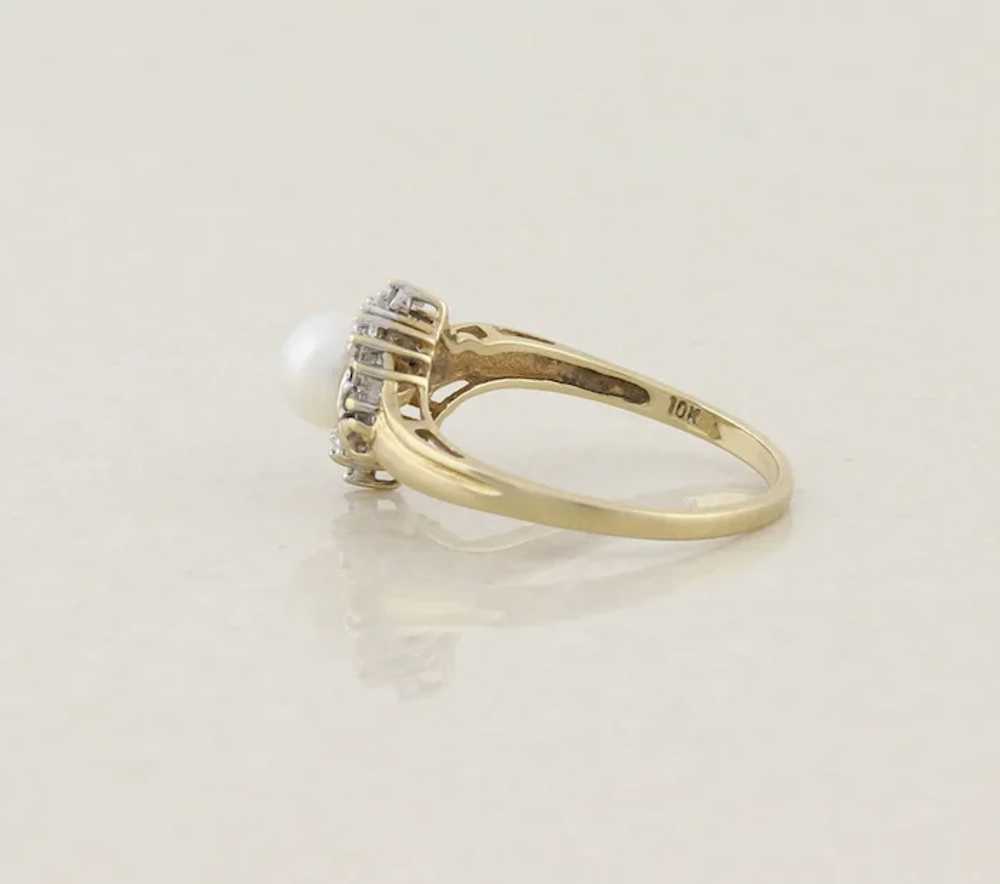 10k Yellow Gold Freshwater Pearl & Diamond Ring S… - image 8