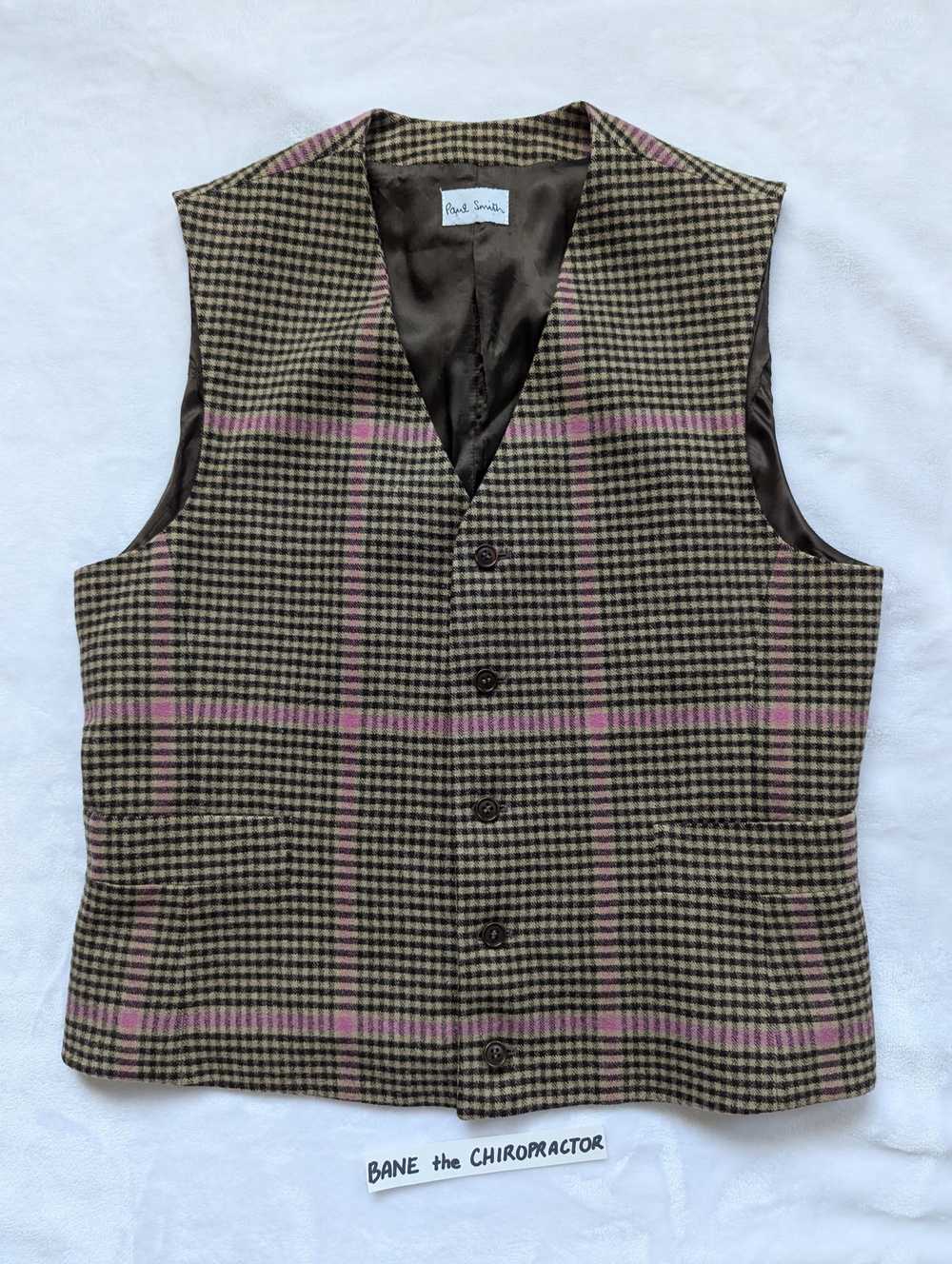 Paul Smith Vintage Tasmanian Wool Brown Pink Chec… - image 1