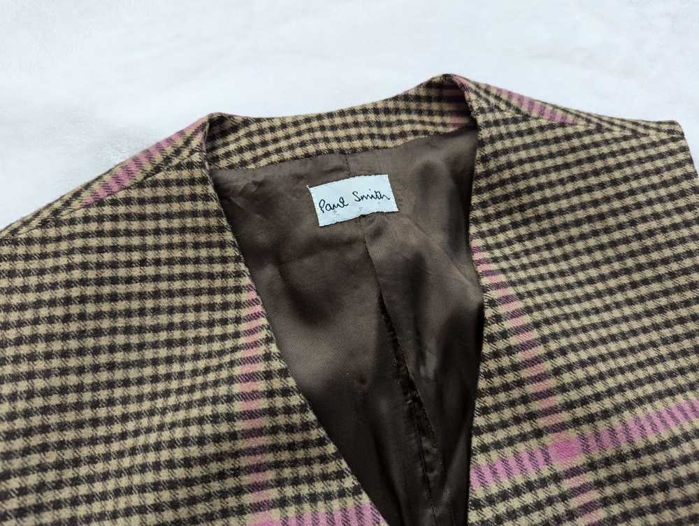 Paul Smith Vintage Tasmanian Wool Brown Pink Chec… - image 4