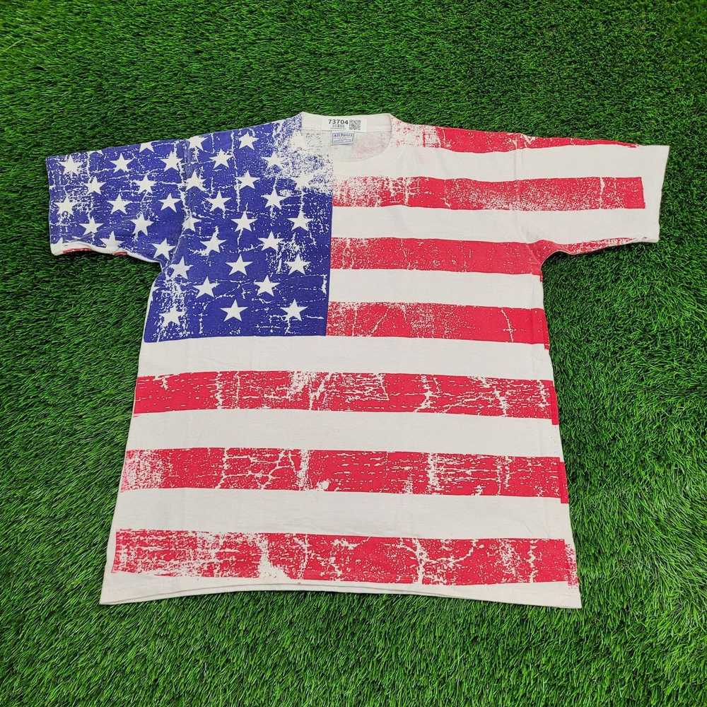 All Sport Vintage American Flag AOP Shirt XL 23x2… - image 1