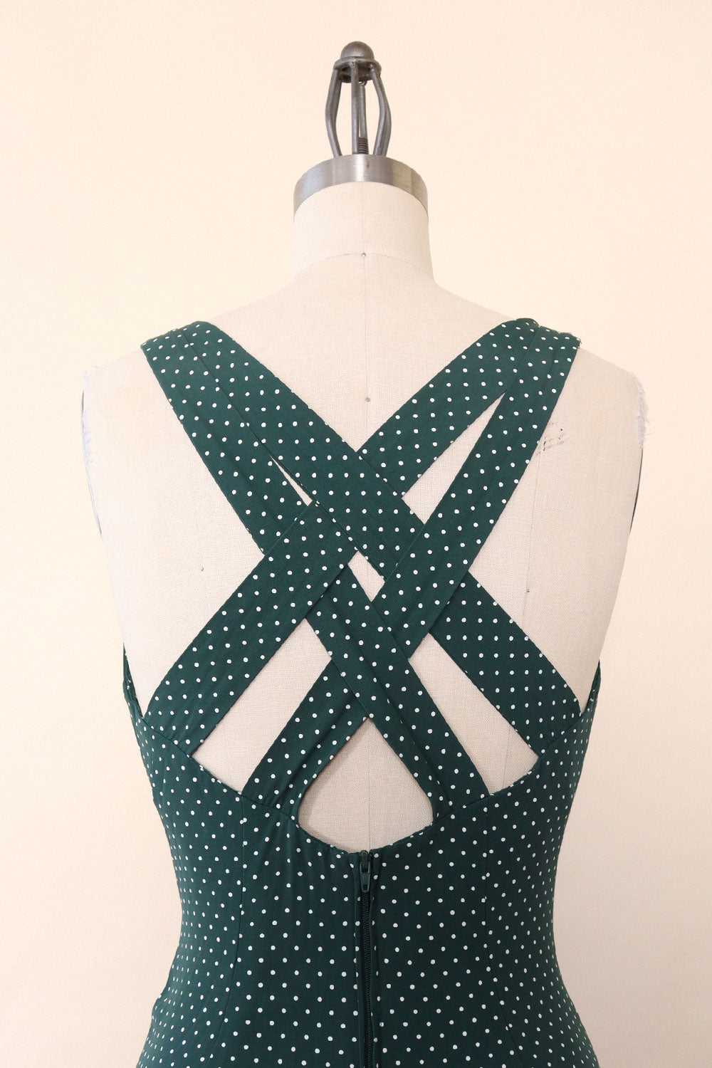 Pine Polkadot Crossback Dress XS/S - image 2