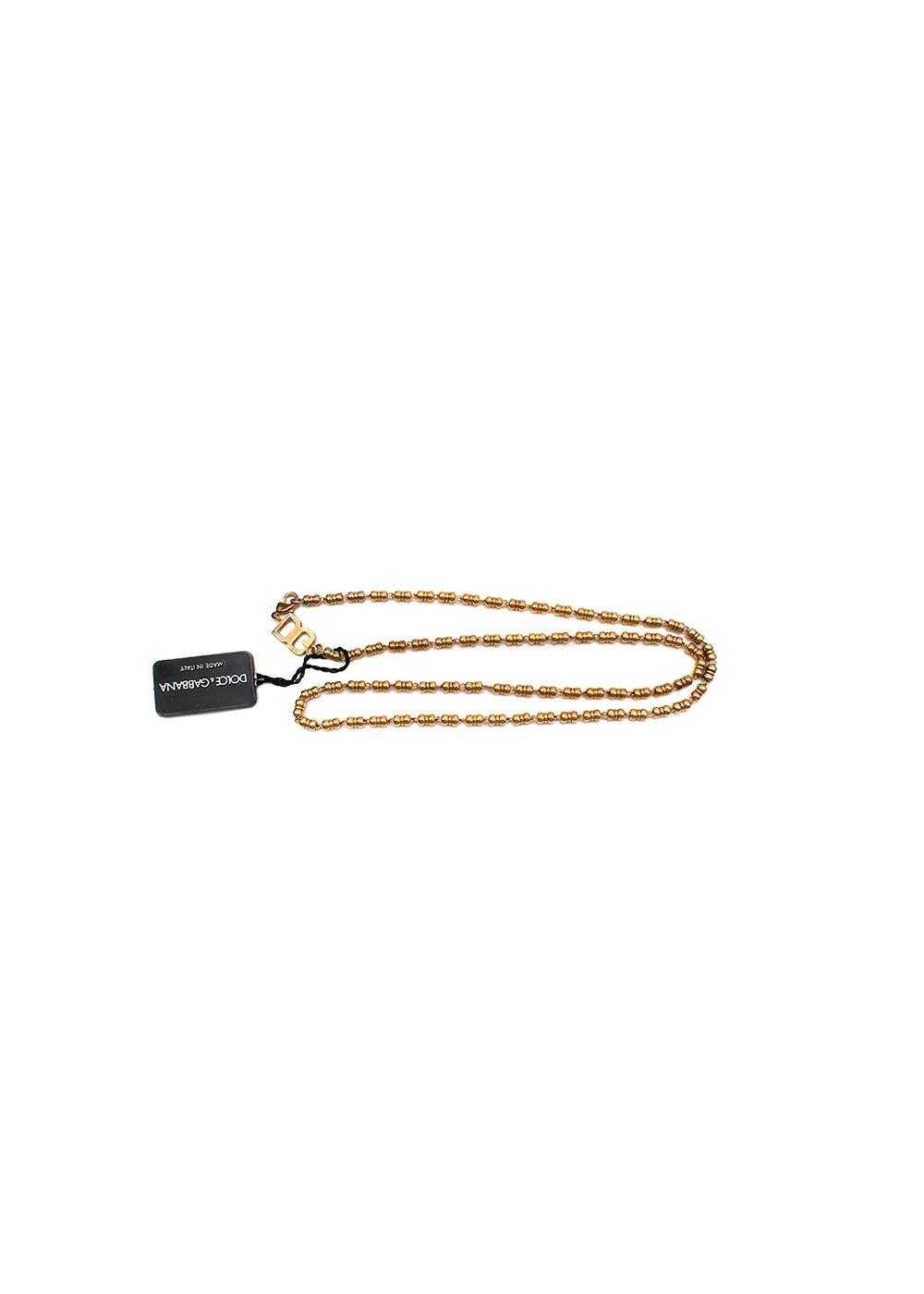 Managed by hewi gold tone DG chain necklace - image 3