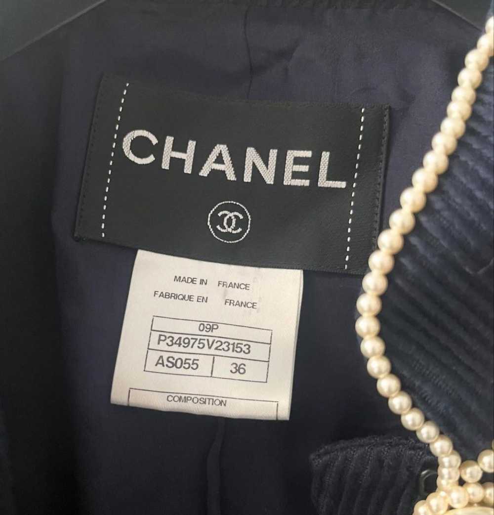 Product Details Chanel Navy Pearl Embellished Mil… - image 7