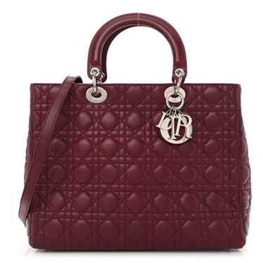 CHRISTIAN DIOR Lambskin Cannage Large Lady Dior B… - image 1