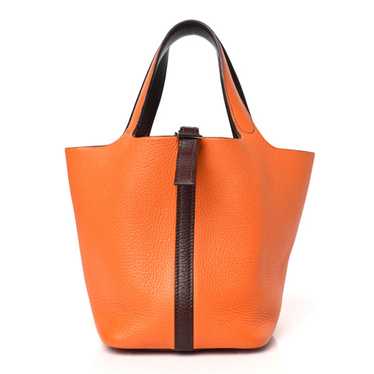 HERMES Taurillon Clemence Picotin 18 PM Orange H … - image 1