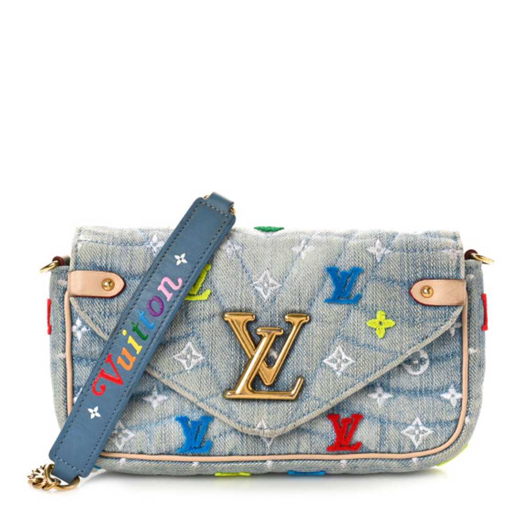 LOUIS VUITTON Embroidered Monogram Denim New Wave… - image 1