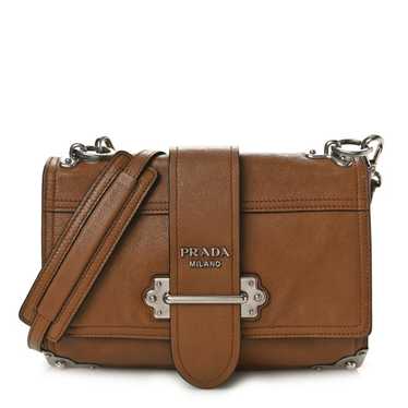 PRADA Glace Calfskin Large Soft Cahier Bag Brown - image 1