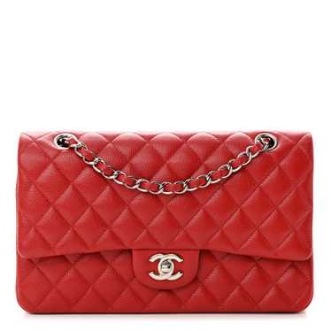 CHANEL Caviar Quilted Medium Double Flap Red