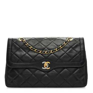 CHANEL Lambskin Quilted Small Double Flap Black - image 1